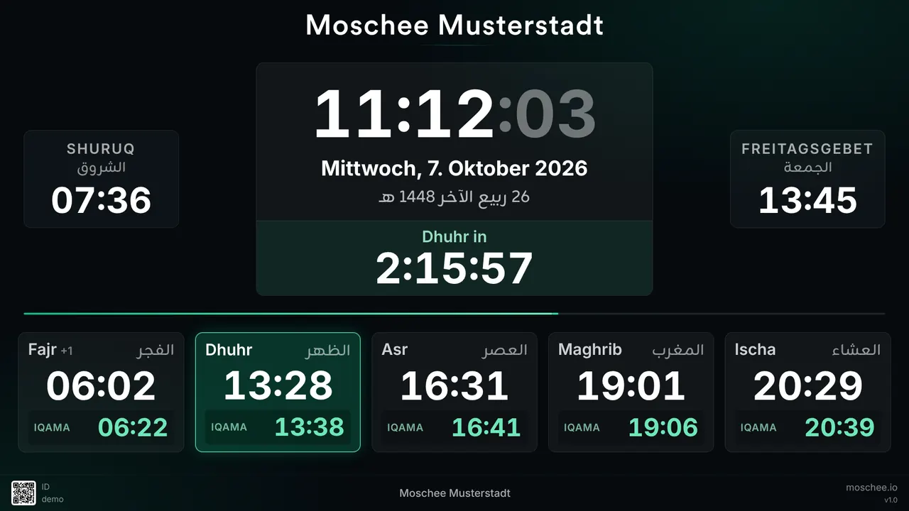 Moschee-Bildschirm im Design „Klassisch“